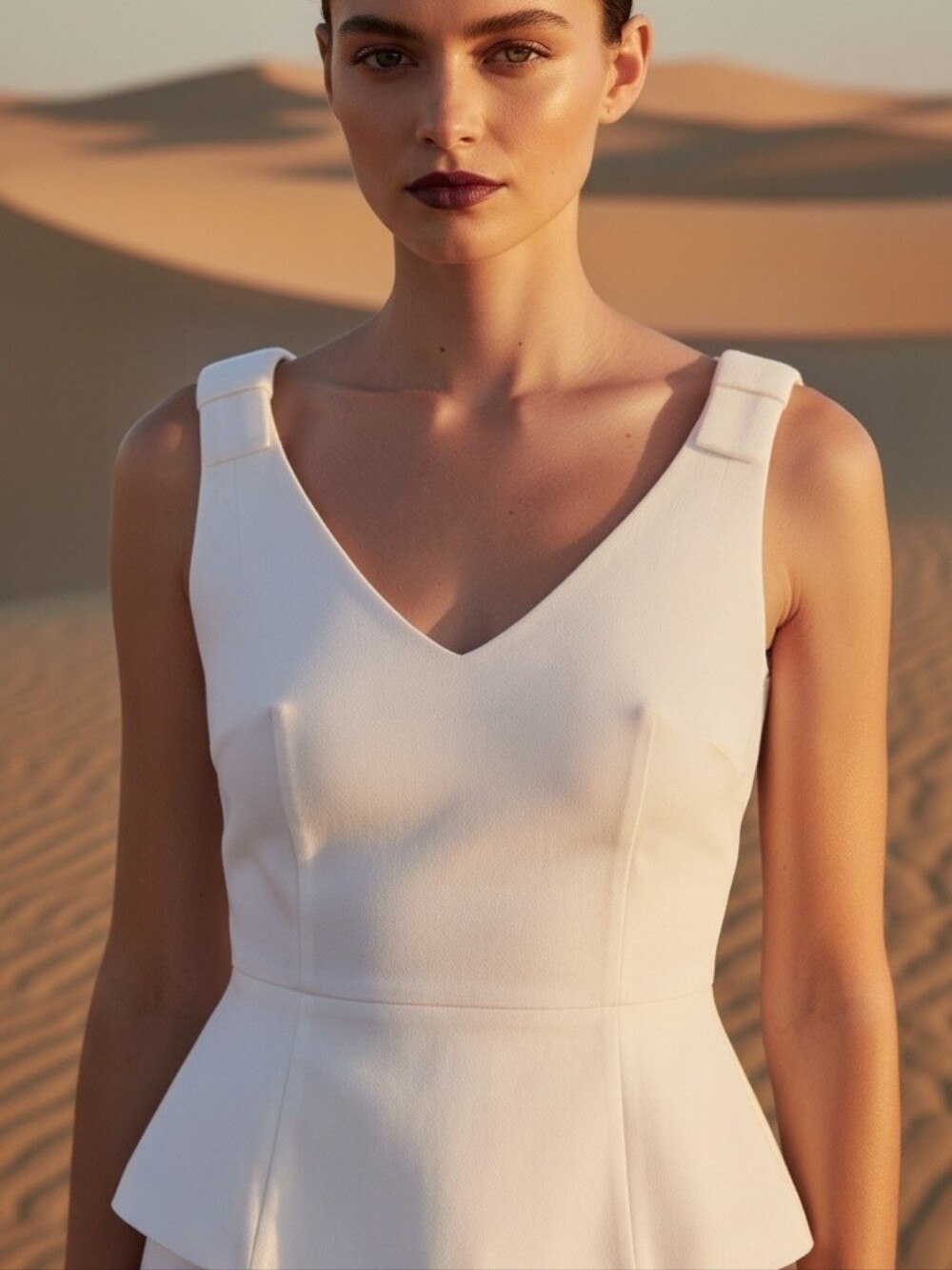 NWT Kate Spade White V-Neck Peplum Tank Top - Size 2